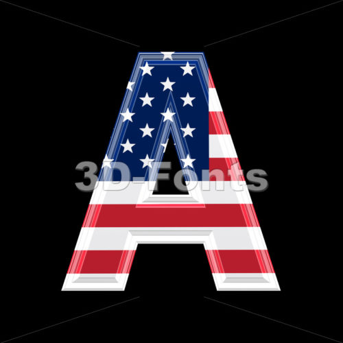 American flag letter A – Capital 3d character