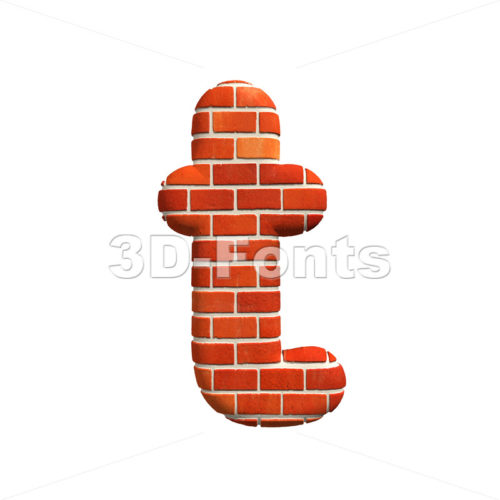 Brick letter T – Lower-case 3d font