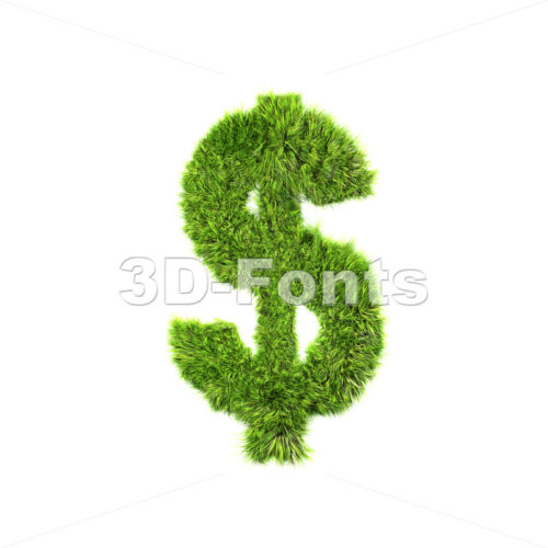 Grass dollar currency sign – 3d money symbol
