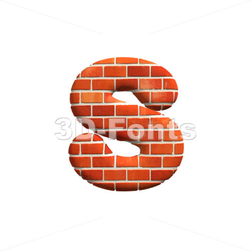 Red brick letter S – Lowercase 3d font