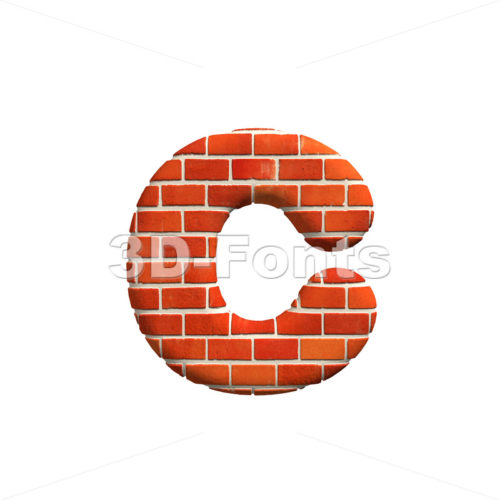 Small Brick wall font C – Lowercase 3d character