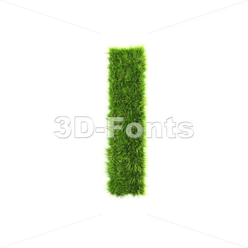 Uppercase green herb font I | Capital letter on white background
