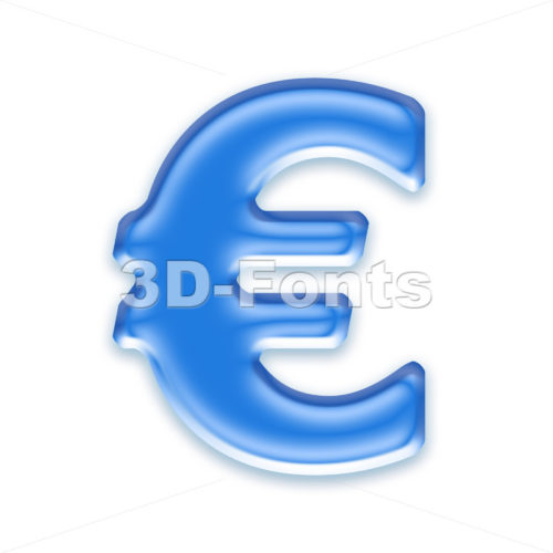blue jelly euro currency sign – 3d business symbol