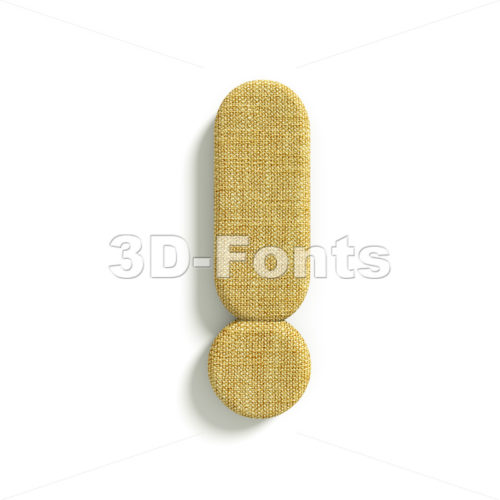 hessian fabric exclamation point – 3d symbol