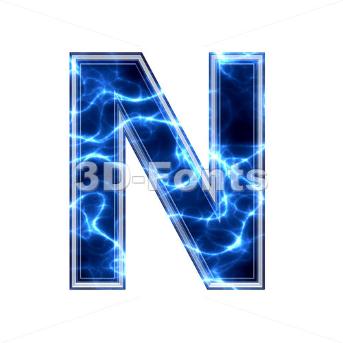 lightning font N - Capital 3d letter - 3d-fonts.com