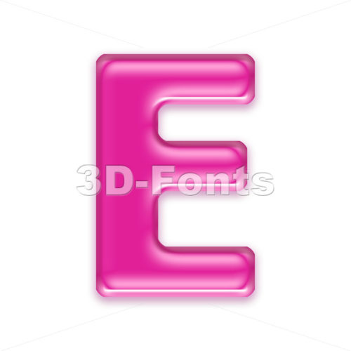 3d Capital character E covered in transparent pink texture - 3d-fonts