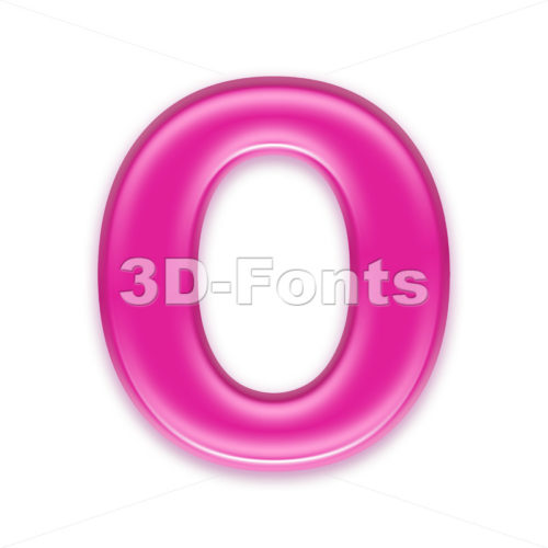3d Upper-case letter O covered in girly texture - 3d-fonts