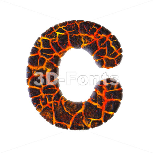 3d volcano font C - Capital 3d letter - 3d-fonts