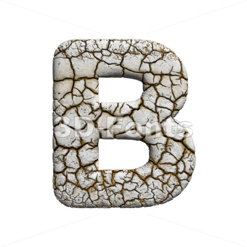 Capital arid ground letter B - Upper-case 3d font - 3d-fonts