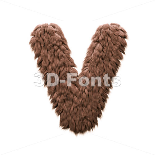 Capital yeti letter V - Upper-case 3d character - 3d-fonts