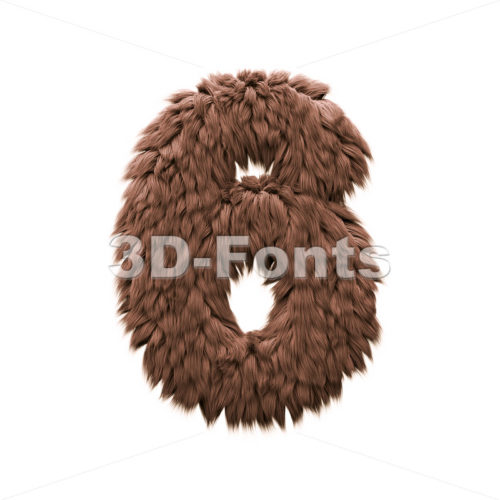 Monster digit 6 - 3d number - 3d-fonts