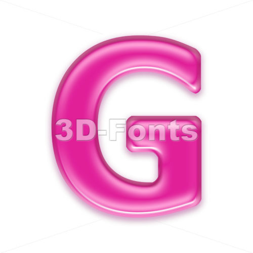 Upper-case girly character G - Capital 3d font - 3d-fonts