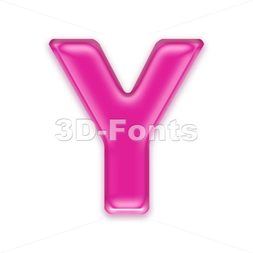 Upper-case girly font Y - Capital 3d character - 3d-fonts