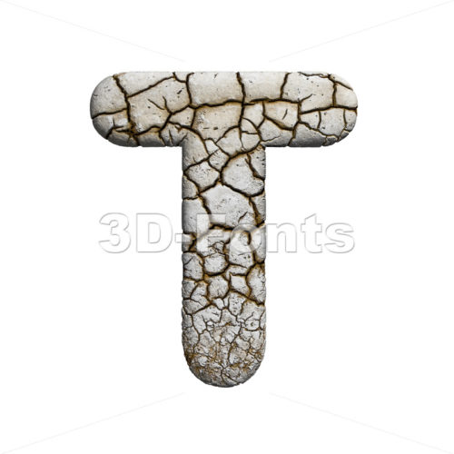 arid ground character T - Uppercase 3d letter - 3d-fonts