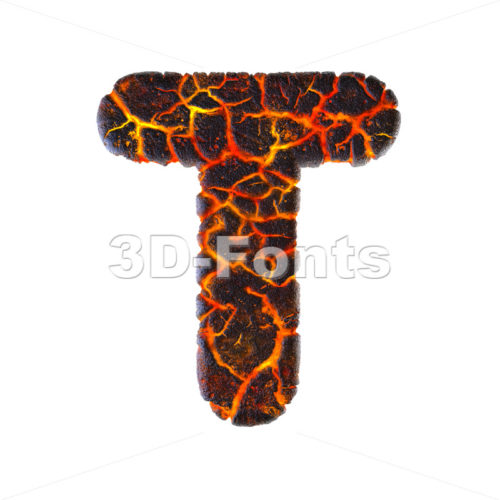 inferno character T - Uppercase 3d letter - 3d-fonts