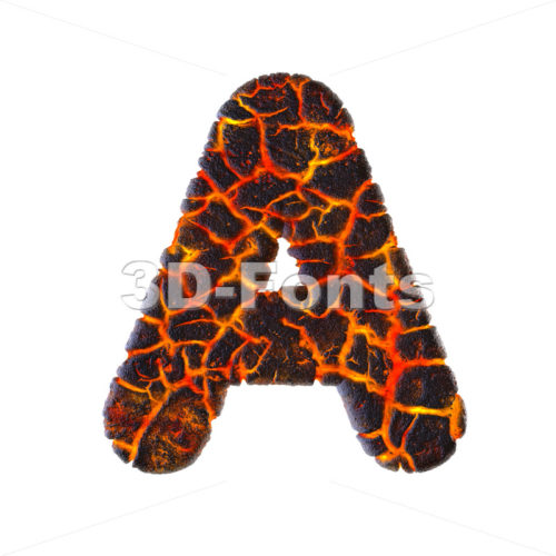 volcano letter A - Capital 3d character - 3d-fonts