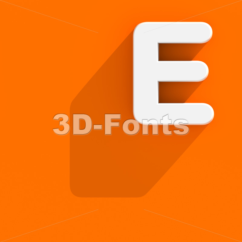 3d Capital Character E With Web Design Style Upper Case Letter