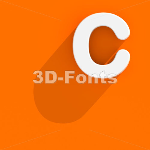 3d Flat design font C - Capital 3d letter - 3d-fonts