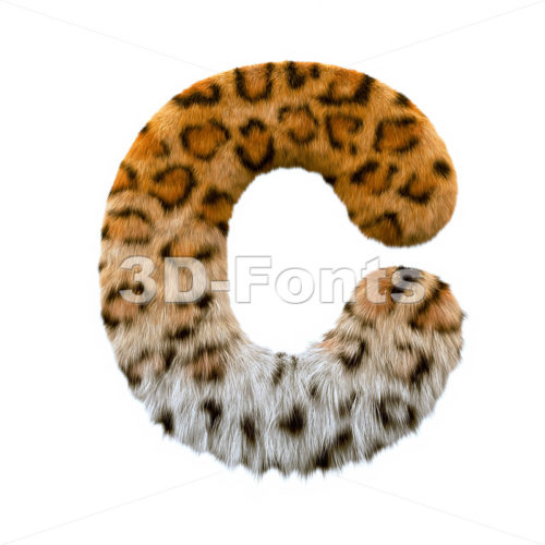 3d jaguar font C - Capital 3d letter - 3d-fonts