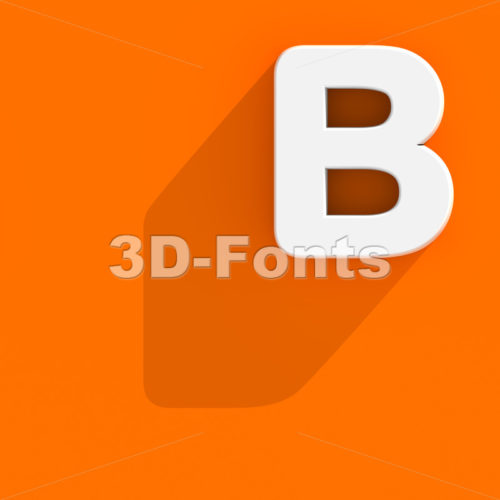 Capital flat letter B - Upper-case 3d font - 3d-fonts