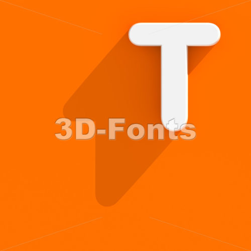 flat character T - Uppercase 3d letter - 3d-fonts