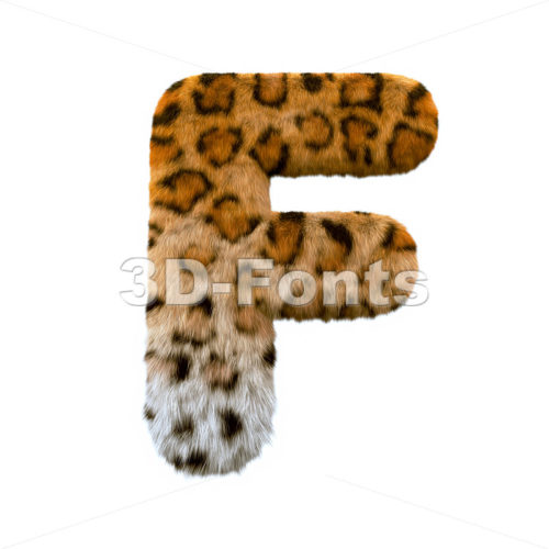 jaguar coat letter F - Upper-case 3d font - 3d-fonts