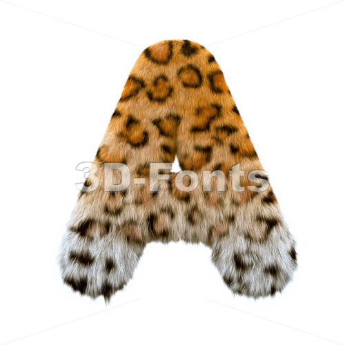 jaguar fur letter A - Capital 3d character - 3d-fonts