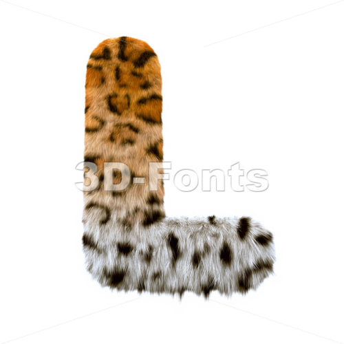 leopard 3d font L - Capital 3d character - 3d-fonts