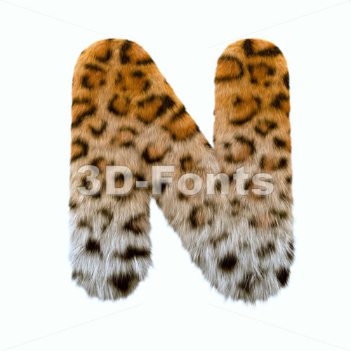leopard font N - Capital 3d letter - 3d-fonts