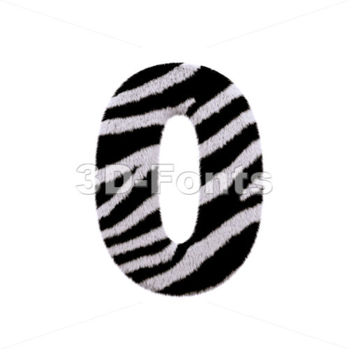 zebra number 0 - 3d digit - 3d-fonts