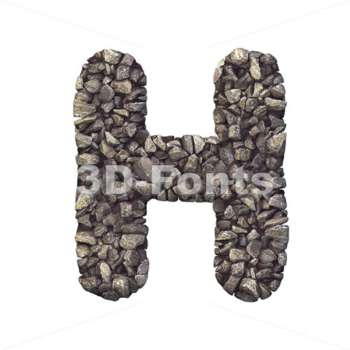 stone 3d letter H - Upper-case 3d character - 3d-fonts