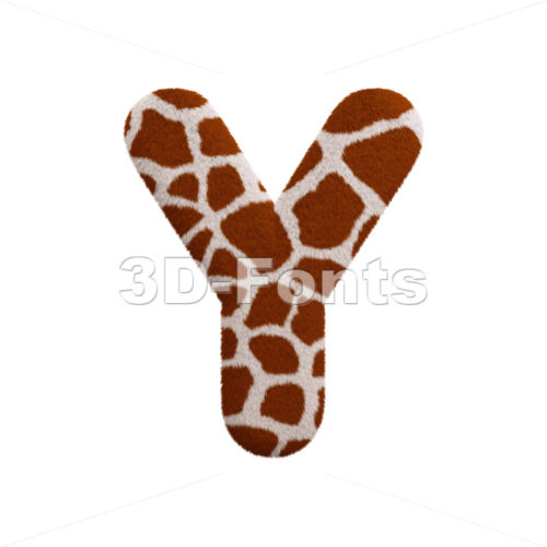 Upper-case giraffe font Y - Capital 3d character - 3d-fonts