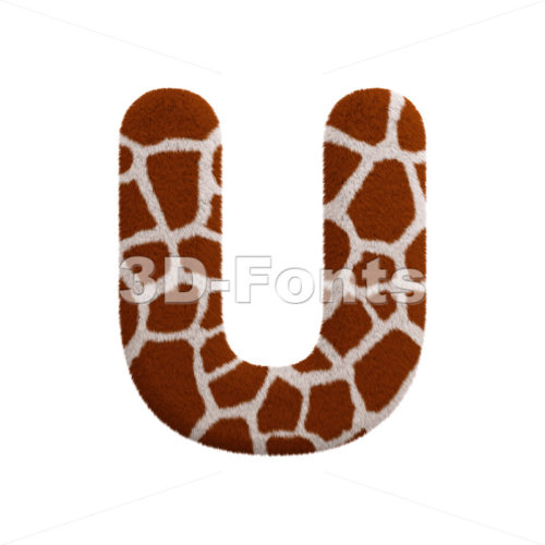 giraffe 3d letter U - Capital 3d font - 3d-fonts