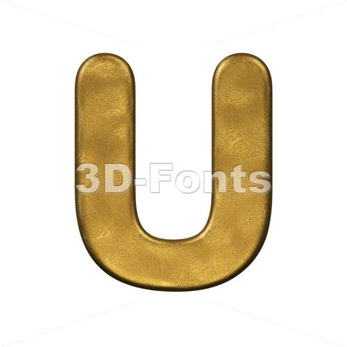 golden 3d letter U - Capital 3d font - 3d-fonts