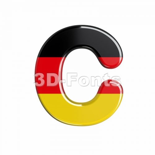 3d german flag font C - Capital 3d letter - 3d-fonts