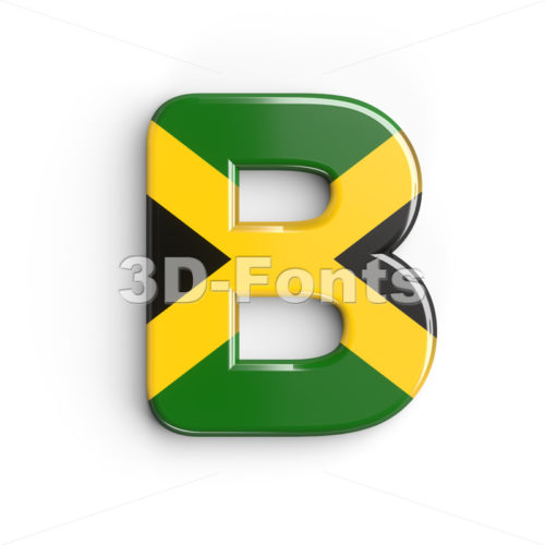 Capital jamaica letter B - Upper-case 3d font - 3d-fonts