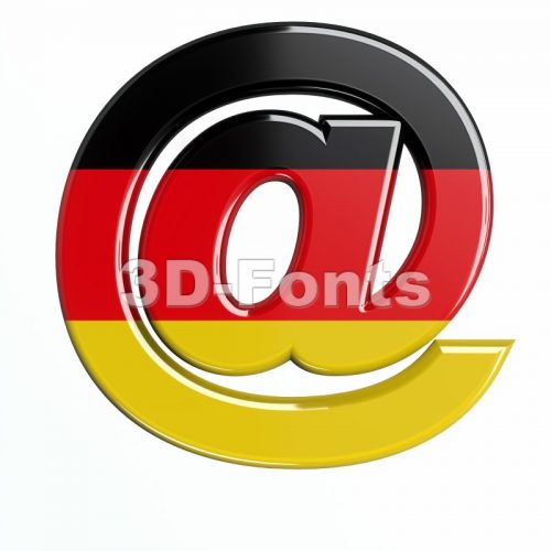 German at-sign - 3d arobase symbol - 3d-fonts