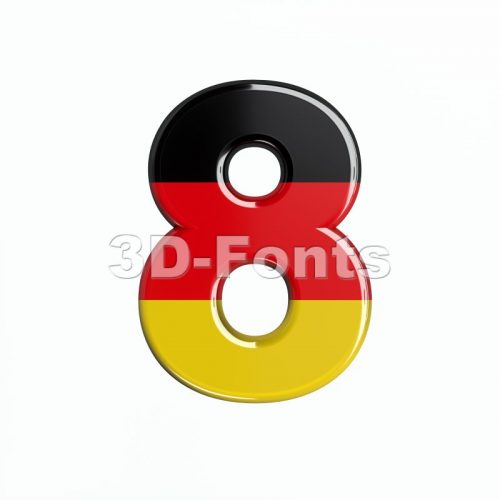 German digit 8 - 3d number - 3d-fonts
