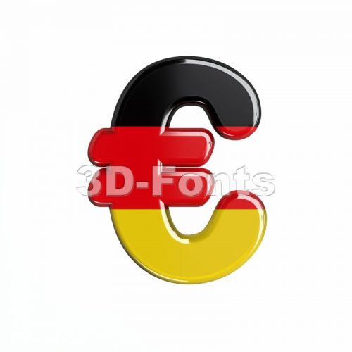 German euro currency sign - 3d business symbol - 3d-fonts