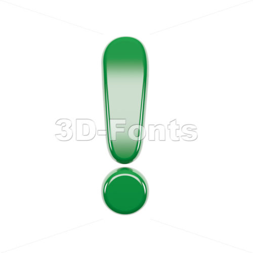 Italian flag exclamation point - 3d symbol - 3d-fonts