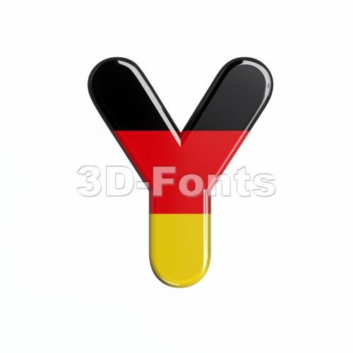 Upper-case german flag font Y - Capital 3d character - 3d-fonts