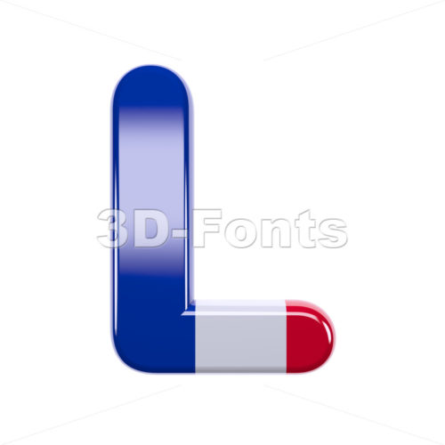 french 3d font L - Capital 3d character - 3d-fonts