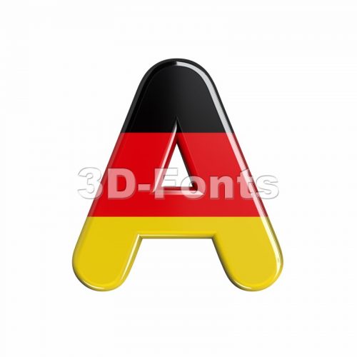 german flag letter A - Capital 3d character - 3d-fonts