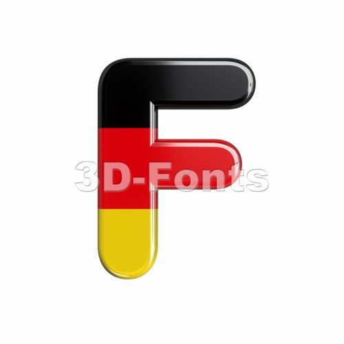 german flag letter F - Upper-case 3d font - 3d-fonts