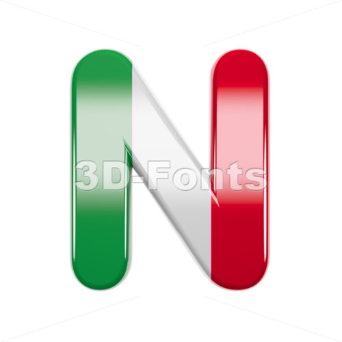 italian font N - Capital 3d letter - 3d-fonts