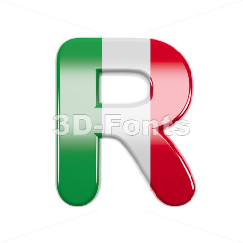 italian letter R - Uppercase 3d font - 3d-fonts