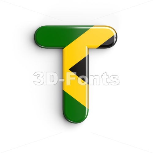 jamaica character T - Uppercase 3d letter - 3d-fonts