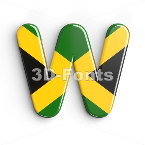 jamaica font W - Capital 3d letter - 3d-fonts