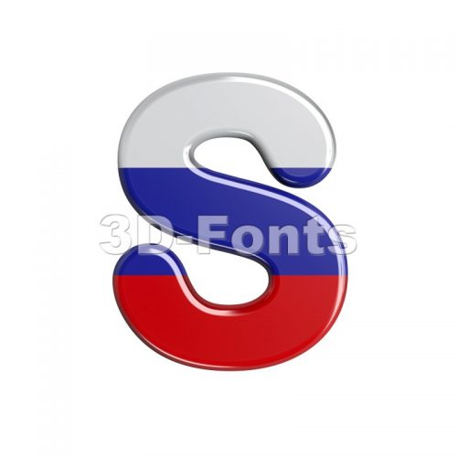 3d Uppercase font S covered in Russia texture - 3d-fonts