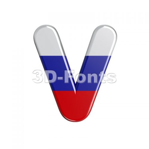 Capital Russia letter V - Upper-case 3d character - 3d-fonts